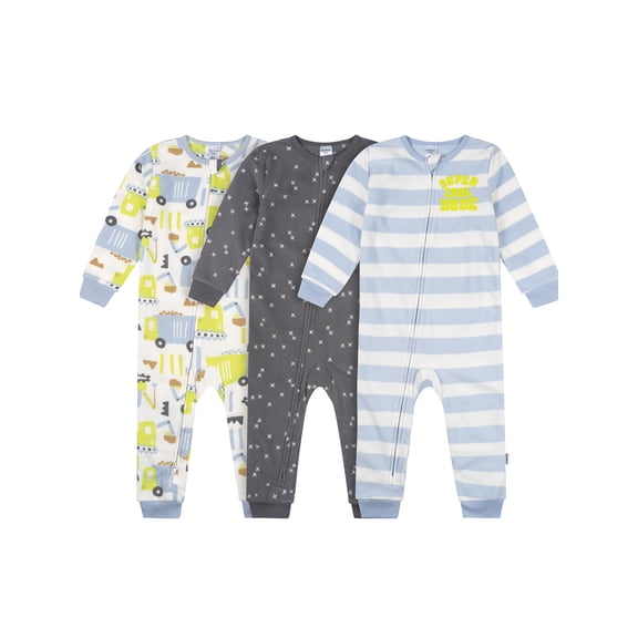 Gerber Baby and Toddler Boy 3pc Footless Blanket Sleepers, Sizes (12 Months - 5T)