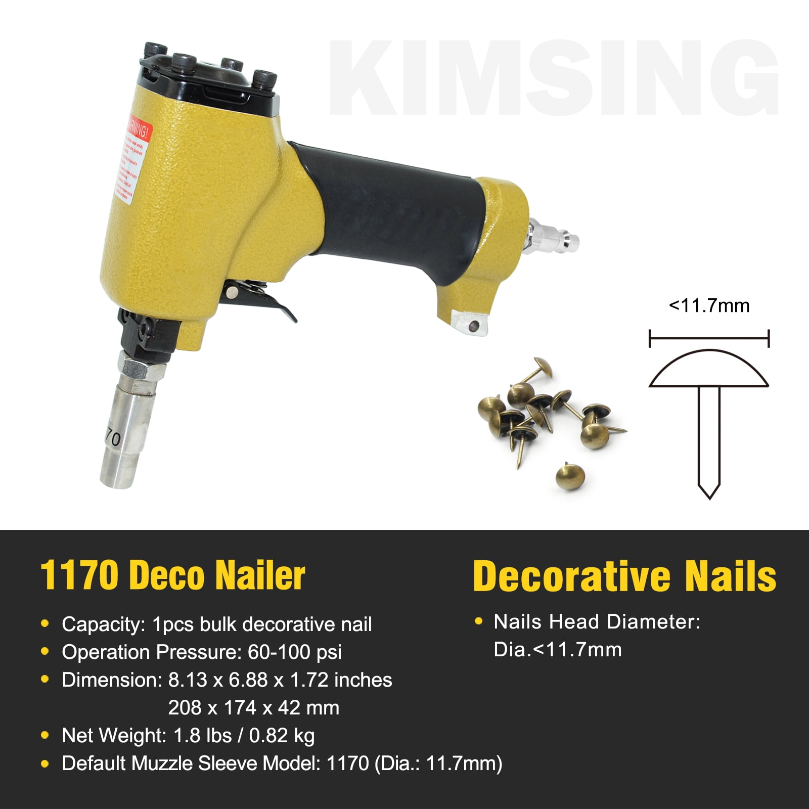 MEITE 1170 Pneumatic Decorative Nailer, 100 PSI Staple Gun