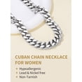 thumbnail image 5 of FindChic Chunky Silver Chains for Women Men 14mm Stainless Steel Cuban Link Necklace Birthday Graduation Fathers Day Jewelry Gifts Dad Husband Boyfriend Him, 20inch, 5 of 9