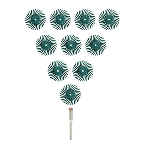 

10Pcs 80 Grit Radial Bristle Disc Brush with 1/8 Shank Abrasive Bristle Disc Set for Wood Jewelry Mold Polishing
