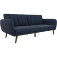 thumbnail image 1 of Novogratz Brittany Futon, Convertible Sofa & Couch, Blue Linen My Lux Decor Round, 1 of 4