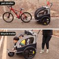 thumbnail image 2 of 2-in-1 Bike Trailer, Double 2-Seat Bicycle Bike Trailer Jogger Stroller for Children and Pet, Foldable Pet Bike Trailer with Mesh Screen and PVC Cover, Black, 2 of 9