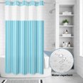 thumbnail image 3 of No Hook Shower Curtain, Teal Blue Stripe Shower Curtains for Bathroom with See Through Top Window, Modern Minimalist Geometric Striped Waterproof & Washable Bath Curtain Narrow 54"x78", 3 of 9