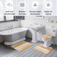 thumbnail image 5 of Orange Nordic Style Stripes Bath Mat 3 Piece Bathroom Rug Set, Orange Grey Texture Non Slip Bath Rug Contour Mat and Toilet Lid Cover, Absorbent Shower Mats Soft Bath Rugs and Mats Sets, 5 of 8