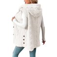 thumbnail image 5 of Women's Fuzzy Fleece Vest Sleeveless Sherpa Jacket with Hood Button Front Winter Warm Lightweight Outerwear, 5 of 6