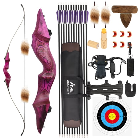 Original Black Hunter 60" Takedown Recurve Bow 40 lbs Purple