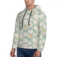 thumbnail image 2 of KLL Daisies Flowers Print Mens Hoodie Long Sleeve Casual Pullover Hooded Sweatshirt Fashion Drawstring Hoodies with Pocket-XX-Large, 2 of 6