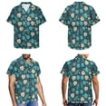 thumbnail image 3 of Jiueut Monstera Palm Leaves Pattern Matching Hawaiian Outfits for Couples, Womens Casual Summer Sleeveless Scoop Neck Mini Dress Sundress and Mens Hawaiian Shirts Button Down Plus Size, XS, 3 of 5