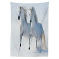 thumbnail image 3 of Ambesonne Winter Tablecloth Rectangular Table Cover, Wintertime Horse Animal, 60"x90", White, 3 of 4