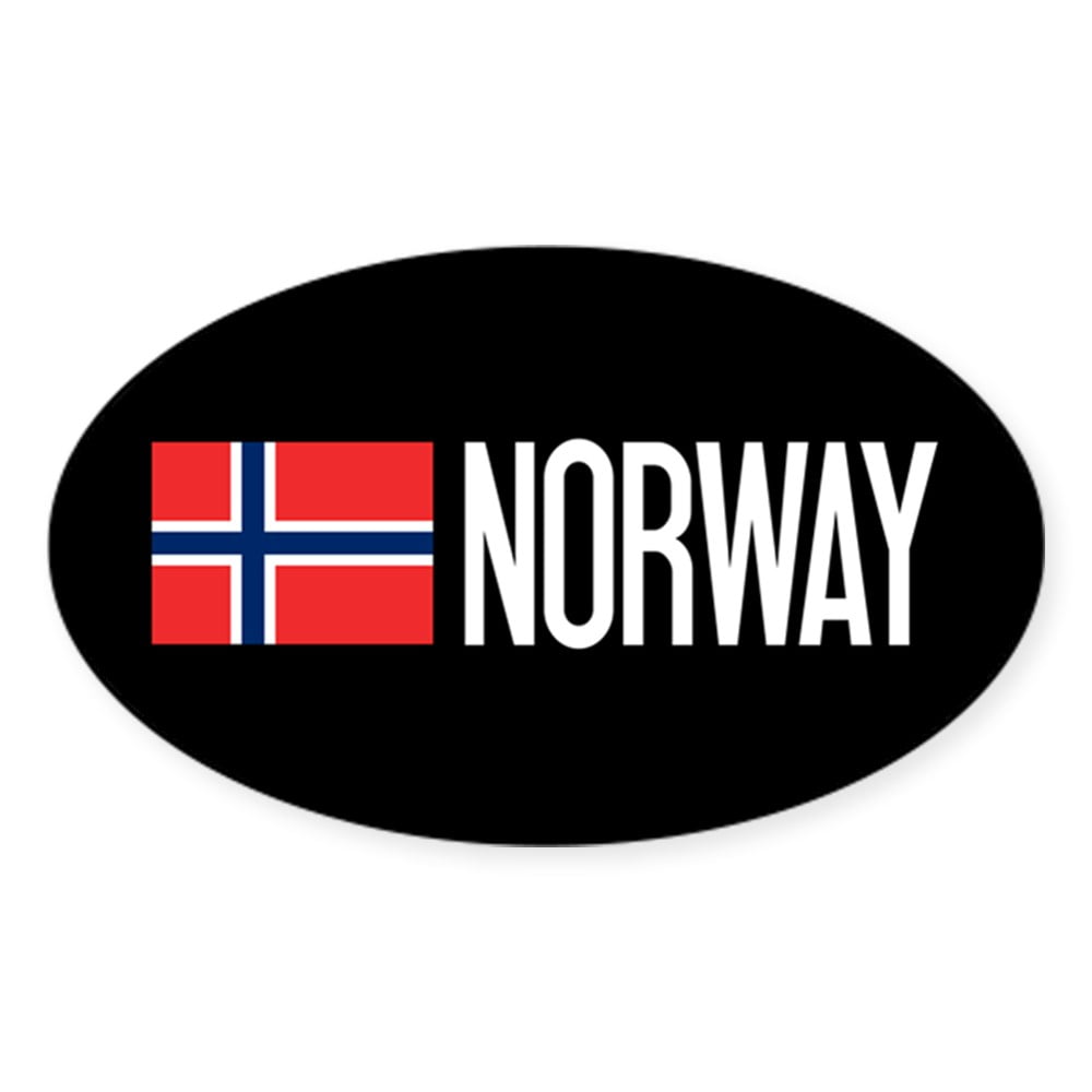 Norwegian Heart Symbol Sticker - Vinyl Decal Bumper Sticker, 5 Inches, Norway Pride