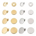 thumbnail image 2 of U8MO 32Pcs Flat Round Stainless Steel Stud Earring Findings Friction Ear Nuts 12~16mm, 2 of 8
