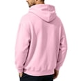 thumbnail image 4 of Men Full Zip Up Hoodie Sweatshirt Long Sleeve Drawstring Hood With Kangaroo Pocket Soft Fleece Casual Workout Streetwear Hooded Jacket Tops Pink XL, 4 of 6