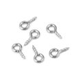thumbnail image 2 of BA057 - 100 pcs. 304 Stainless Steel Silver Tone Screw Eyes Bails Top Drilled - 8mm x 4mm - Tarnish Resistant!, 2 of 3