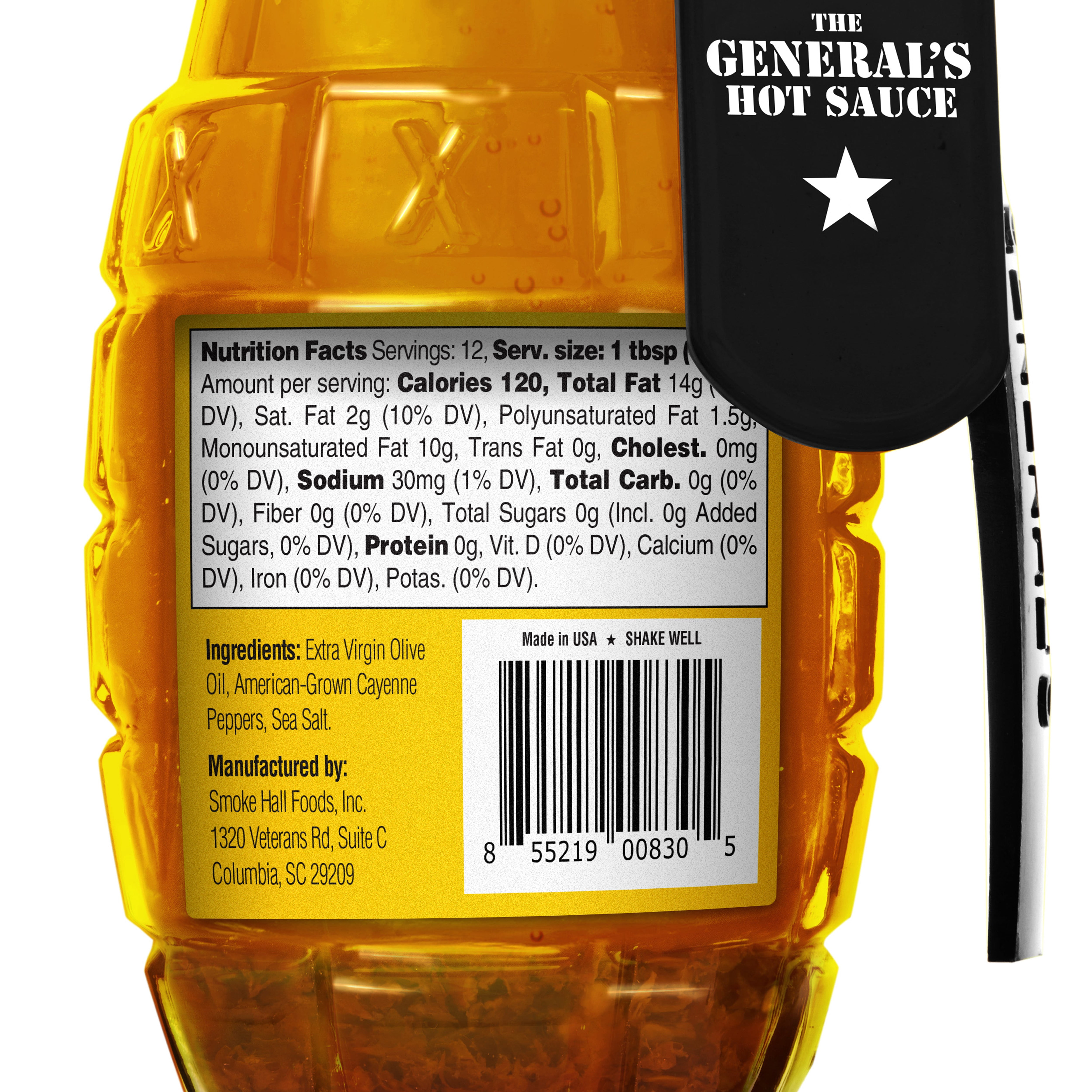 The General’s Hot Sauce Bold Gold 6 oz – Cayenne-Infused Extra Virgin Olive Oil