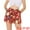 Red-Floral, variant on DARING DIVA Women's Floral Print Elastic Tie Waist Beach Short XS Blue