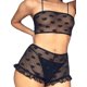 thumbnail image 3 of VISgogo Perspectiva de mujer Conjunto de lencería de encaje de 2 piezas, Bustier con estampado de corazón Sling Tops con adornos de encaje con volantes Calzoncillos bóxer VISgogo moda, 3 of 6