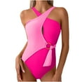 thumbnail image 2 of Traje de baño de una pieza para mujer, traje de baño deportivo ajustado con bloques de color a la moda para mujer, traje de baño de moda playera para mujer, trajes de baño de una pieza para mujer, tra, 2 of 5