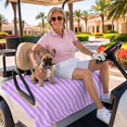 thumbnail image 3 of Golf Cart Seat Covers for 2 Seater,Purple Pink Microfiber Cart Seat Towel Blanket,Geometric Vertical Striped Solid Rainbow Absorbent Breathable Non Slip Bench Seats Protector for Golf Course 51"x31", 3 of 9