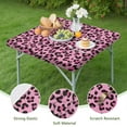 thumbnail image 4 of Pink and Black Of Leopard Print Square Fitted Tablecloth with Elastic Edge,Square Table Cover,Washable Elastic Table Cover for Home Kitchen Party Decor 34"x34", 4 of 6