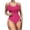 Hot Pink, variant on TrendVibe365 Womens Swimsuits Tummy Control Spaghetti Strap Scoop Neck One-Piece Backless Monokinis Hollow Cutout String Tie Solid Romper Swimming Suits Push up High Waist Bikinis Tankinis