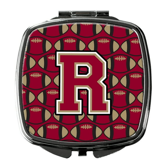 Letter R Football Garnet and Gold Compact Mirror
