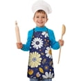 thumbnail image 2 of Pioneer Flower Floral Print Pattern Kids Aprons for Girls and Boys,Adjustable Neck Strap Toddler Aprons for Kids Cooking Baking, 2 of 7