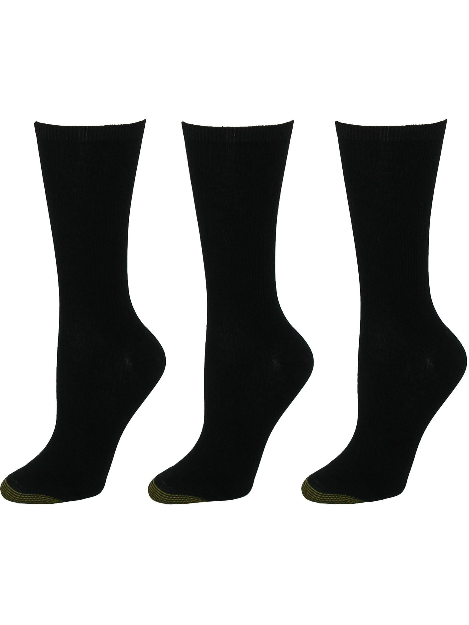 Gold Toe Non Binding Ribbed Crew Socks (3 Pair Pack) (Women)