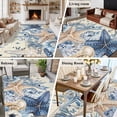 thumbnail image 5 of Area Rug for Living Room, Blue Starfish Coastal Non-Slip Indoor Large Carpet for Bedroom/Dining Room, Eucalyptus Summer Nautical Shell Retro Washable Rectangle Floor Runner Rugs - 5 x 7 Ft, 5 of 8