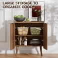 thumbnail image 3 of TopComfy Buffet Cabinet with Storage, Modern Wood Storage Cabinet with 2 Doors for Coffee Bar, Kitchen, Entryway, Dining Room & Living Room, Walnut, 3 of 7