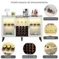 thumbnail image 4 of Zocalo Armario de Bar de vinos, gabinete de café para el hogar con Estante para Vino y Soporte para Vidrio, aparador de Cocina con Estante de Almacenamiento, gabinete de Licor (Blanco), 4 of 9