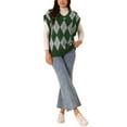 thumbnail image 2 of Chaleco de suéter sin mangas de color contrastante para mujer INSPIRE CHIC con cuello en V, 2 of 5