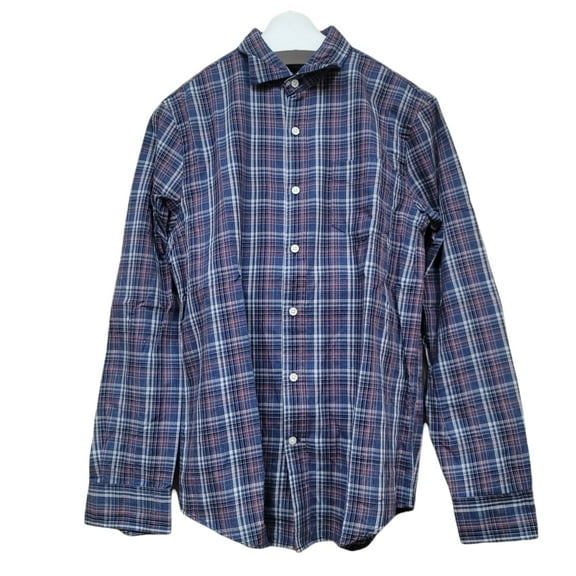 Mens Shirt Medium Plaid Print Button Up M