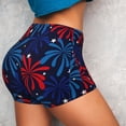 thumbnail image 2 of Sikiie Red White Blue Fireworks Print Workout Shorts Women Scrunch Butt Gym Shorts Seamless High Waist Tummy Control Yoga Biker Athletic Shorts, 2 of 5