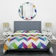 thumbnail image 1 of Designart 'Geometrical Retro Design III' Ensemble de Housse de Couette Mi-Siècle, 1 of 4