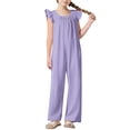 thumbnail image 1 of Combinaison Fille Taille 6 Tenue de Pâques Enfants Filles Décontractée Sans Manches Combinaison Pantalon Droit Long, 1 of 6