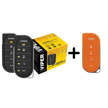 1 Mile Range Waterproof Transmitter (Viper 4806v w/ 87856VO2-Way LED Remote Start System including Transmitter w/ 1 Mile Range & Orange Transmitter)