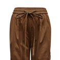 thumbnail image 4 of Ndbuld Women Cargo Pants Ladies Trendy and Casual Multi Pocket Loose Wide Leg Work Pants Long Pants Savings Up to 30% off,M,Brown, 4 of 7