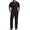 Black, variant on COOFANDY Mens White Outfit Summer Beach Outfits for Men Casual Short Sleeve Shirts and Pants Sets