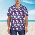 thumbnail image 4 of Daiia Skull cartoon flower Hawaiian Shirt for Men Gentle Cotton Regular Short Sleeve Casual-X-Large, 4 of 9