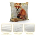 thumbnail image 4 of PRATYUS Vintage Animal Throw Pillow Covers Wild Animals Black Bear Fox Owl Hamster Square Decorative Cushion Covers with Rustic Lettering Pillowcases Cushion Case, 4 of 5