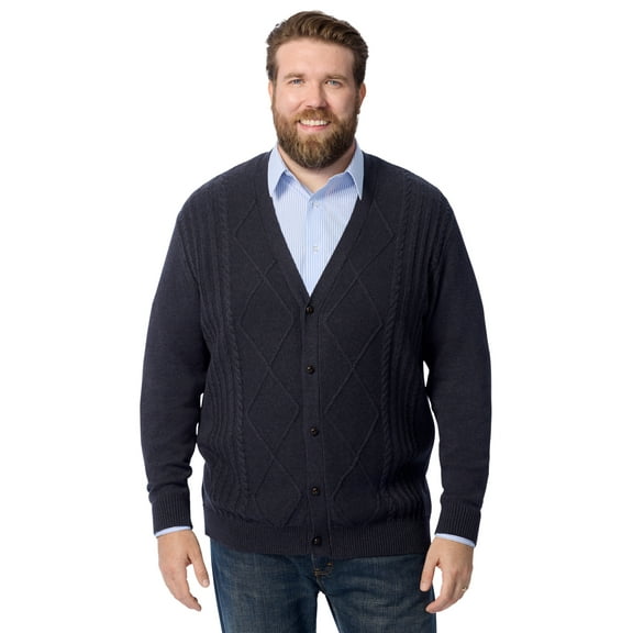 KingSize Men's Big & Tall Shoreman’S Cardigan Cable Knit Sweater