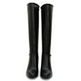 thumbnail image 7 of Ferwind Women's Knee High Boots Rhinestone and Studded Details Chunky Heels Adult Black  8, 7 of 7