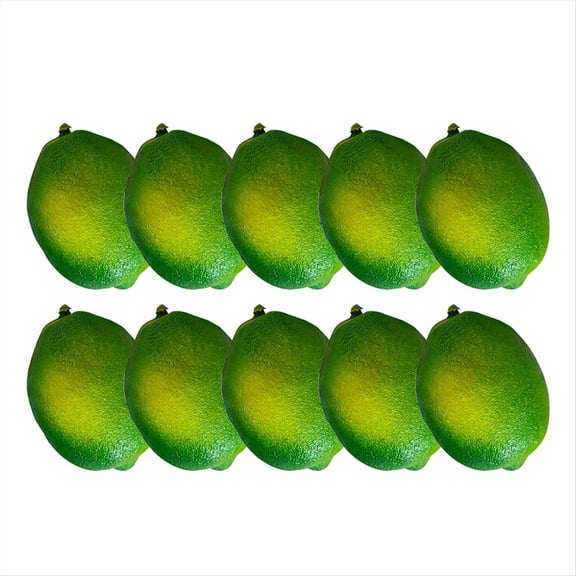 10PCS Artificial Lemons Set, Realistic Green Faux Lemons, Perfect for Home Decor, Kitchen Display and Photography Props