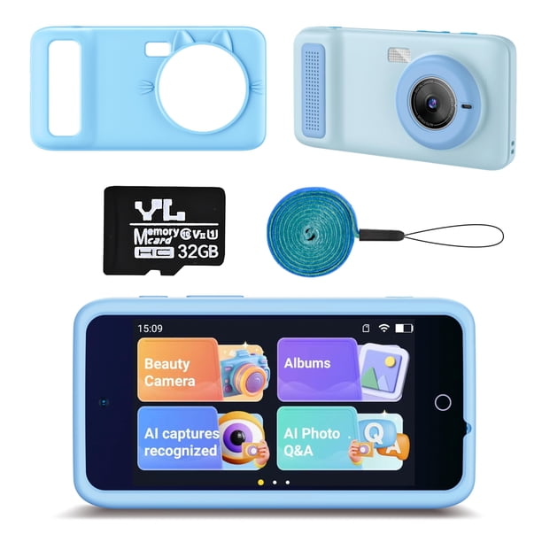 Cámara digital VOGBY Kids AI Touch Screen 32GB WiFi Azul