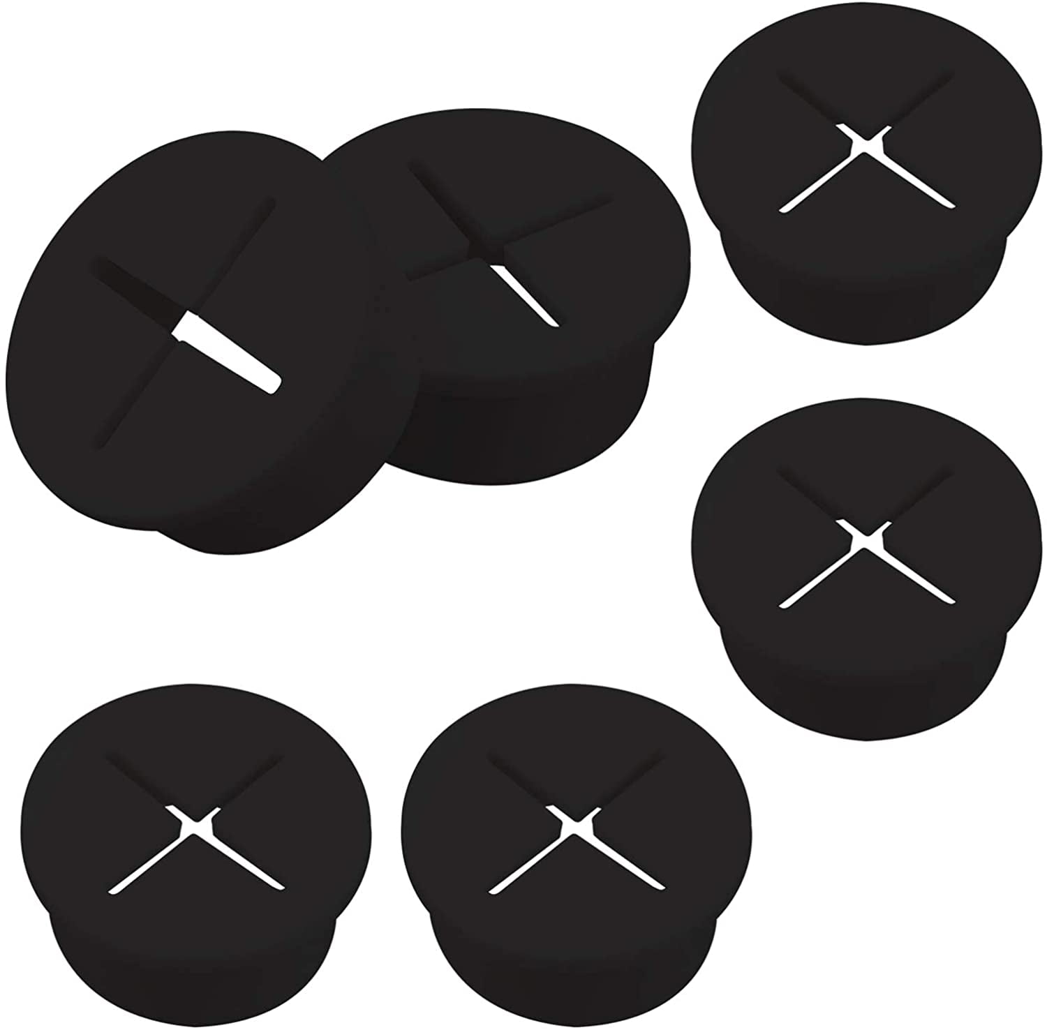 6pcs Flexible Silicone Cable Cord Grommet Rubber Grommets Cable Wire