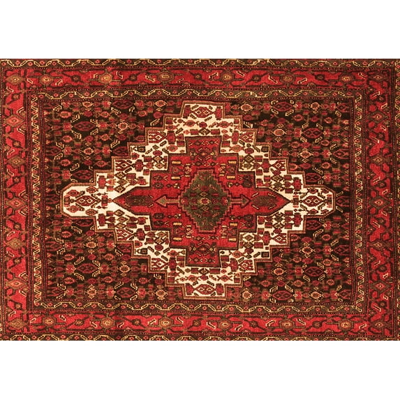 Ahgly Company Indoor Rectangle Persian Orange Traditional Area Rugs, 8' x 12'