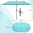 thumbnail image 2 of Autlaycil 13 FT Blue Patio Umbrella with Sun Protection & Easy Crank for Deck Pool Market, 2 of 7