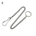 thumbnail image 2 of SPRING PARK Men Womens Glossy Stainless Steel Strip Keychains Anti-Lost Key Ring Hook, 2 of 8