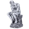 thumbnail image 2 of Resin Figurine, Beautiful And Practical Unique Exquisite Workmanship Thinker Sculpture  For Home Living Room Study Room Office, Coffee Shop For Most People Silver, 2 of 8