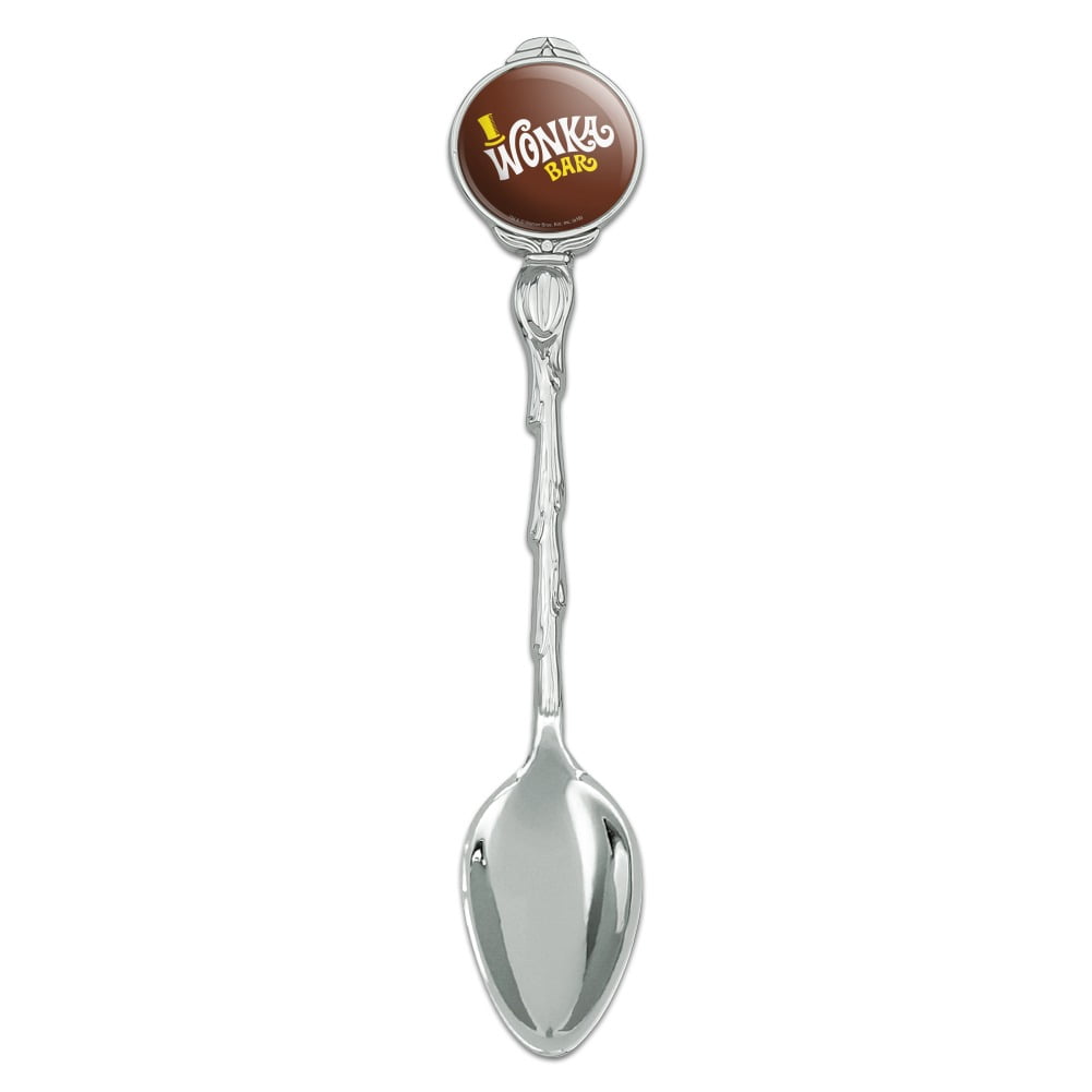 Willy Wonka Chocolate Factory Wonka Bar Logo Novelty Spoon - Resin Topped, 5.2 Inch Demitasse Spoon